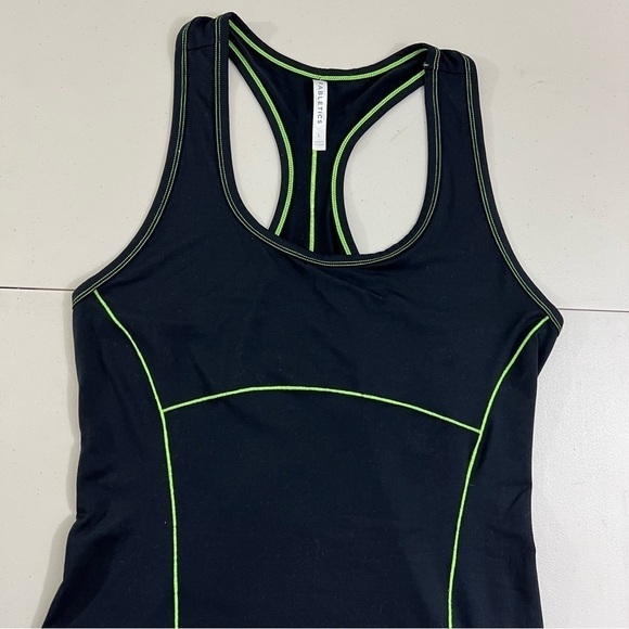 Fabletics black and neon green work out tank. Size large - Picture 4 of 12